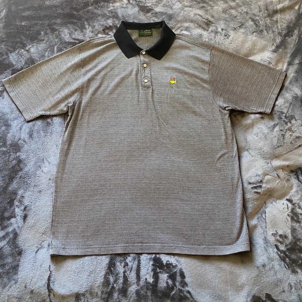 Men’s black and white Masters Polo Shirt, Size XL